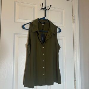 Tommy Hilfiger Dark Green Sleeveless Blouse
